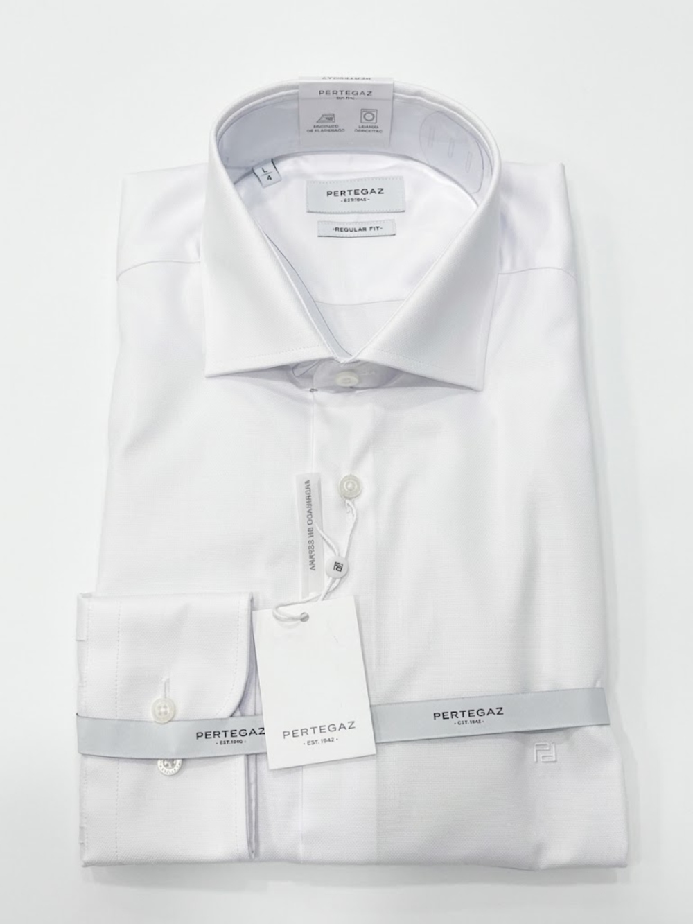 Camisa Blanca Traje Pertegaz Puño Gemelo  60% Algodón Fácil Planchado